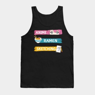 Anime Ramen Sketching Tank Top